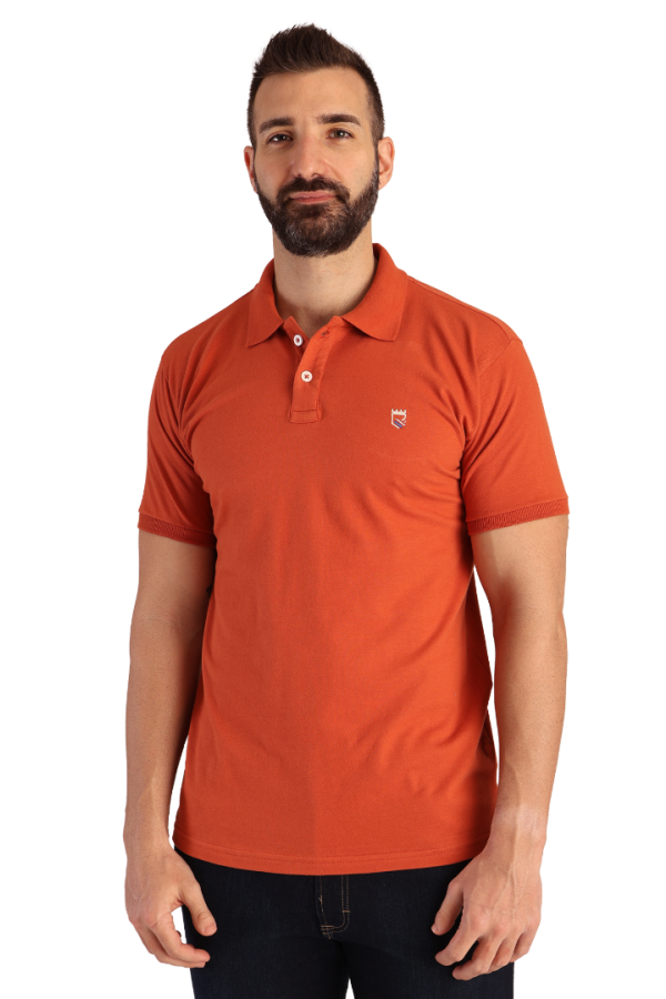 Playera Casual Tipo Polo Color Shedron Con Bordado Slim Fit Para Hombre